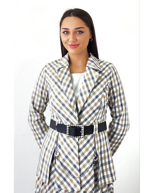 Тройка пиджак+топ+юбка